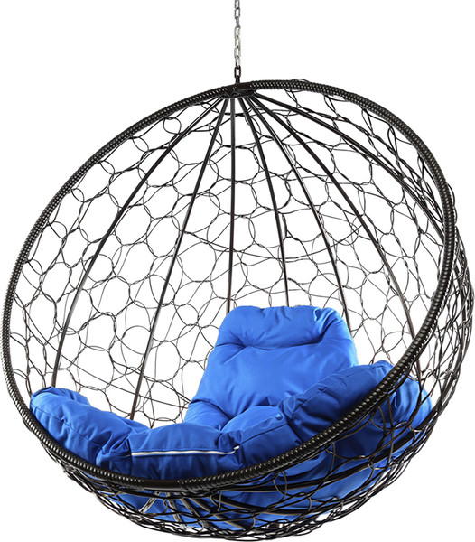 Изображение товара Кресло подвесное M-Group Круг / 11050410 (черный ротанг/синяя подушка)