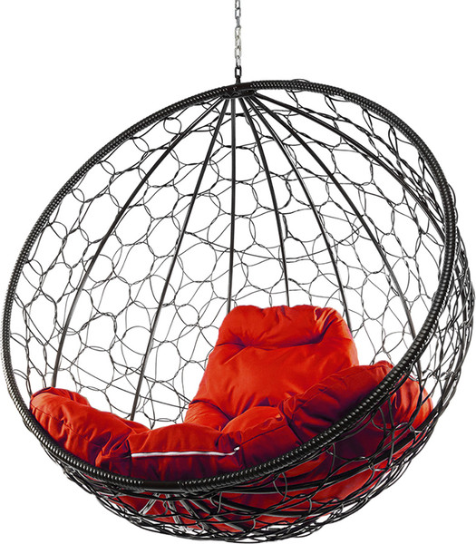 Изображение товара Кресло подвесное M-Group Круг / 11050406 (черный ротанг/красная подушка)