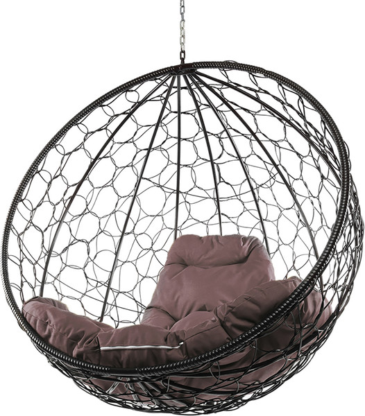 Изображение товара Кресло подвесное M-Group Круг / 11050405 (черный ротанг/коричневая подушка)