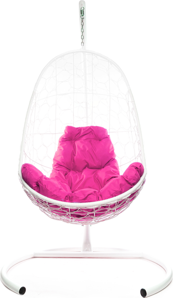 Изображение товара Кресло подвесное M-Group Овал / 11140108 (белый ротанг/розовая подушка)