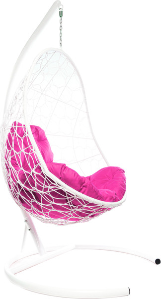 Изображение товара Кресло подвесное M-Group Овал / 11140108 (белый ротанг/розовая подушка)