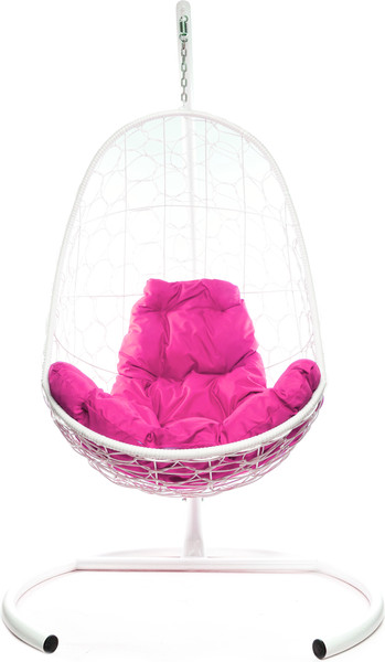 Изображение товара Кресло подвесное M-Group Овал / 11140108 (белый ротанг/розовая подушка)