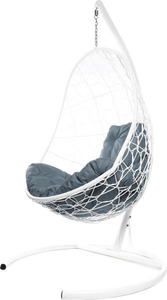 Изображение товара Кресло подвесное M-Group Овал / 11140109 (белый ротанг/серая подушка)