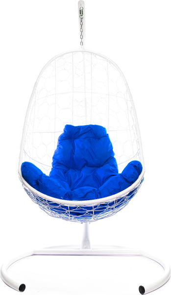 Изображение товара Кресло подвесное M-Group Овал / 11140110 (белый ротанг/синяя подушка)