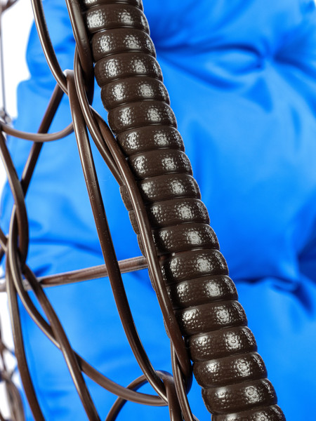 Изображение товара Кресло подвесное M-Group Овал / 11140210 (коричневый ротанг/синяя подушка)