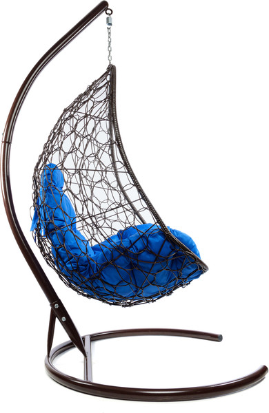 Изображение товара Кресло подвесное M-Group Овал / 11140210 (коричневый ротанг/синяя подушка)
