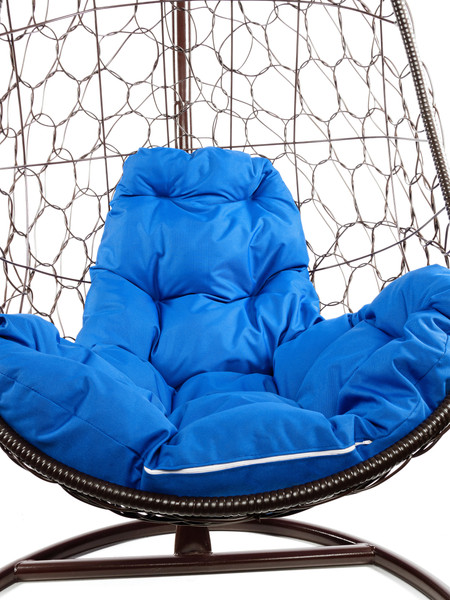 Изображение товара Кресло подвесное M-Group Овал / 11140210 (коричневый ротанг/синяя подушка)