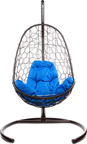 Изображение товара Кресло подвесное M-Group Овал / 11140210 (коричневый ротанг/синяя подушка)