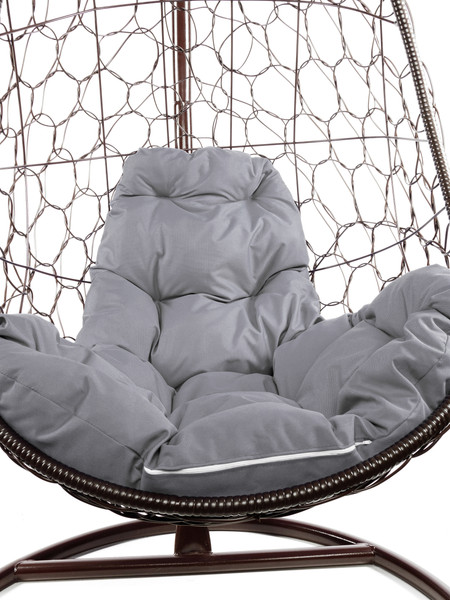 Изображение товара Кресло подвесное M-Group Овал / 11140209 (коричневый ротанг/серая подушка)