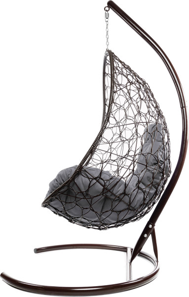 Изображение товара Кресло подвесное M-Group Овал / 11140209 (коричневый ротанг/серая подушка)