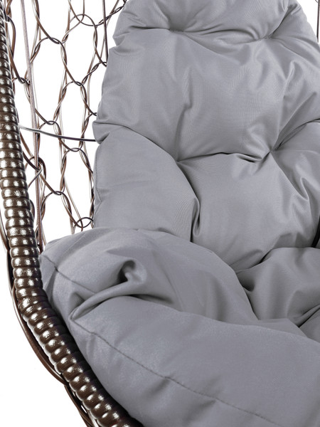 Изображение товара Кресло подвесное M-Group Овал / 11140209 (коричневый ротанг/серая подушка)