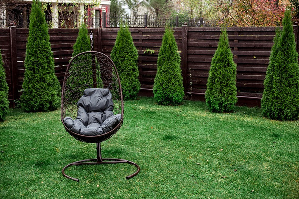 Изображение товара Кресло подвесное M-Group Овал / 11140209 (коричневый ротанг/серая подушка)