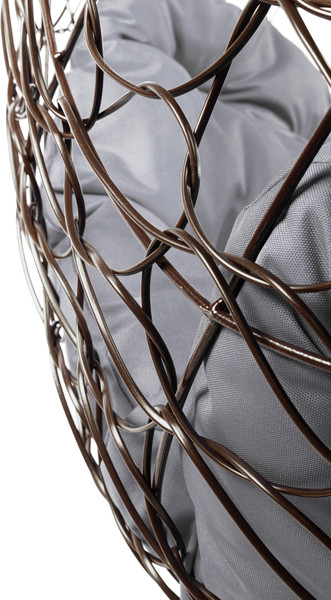 Изображение товара Кресло подвесное M-Group Овал / 11140209 (коричневый ротанг/серая подушка)