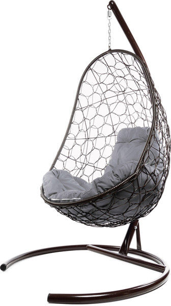 Изображение товара Кресло подвесное M-Group Овал / 11140209 (коричневый ротанг/серая подушка)