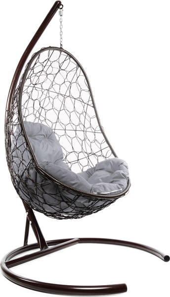 Изображение товара Кресло подвесное M-Group Овал / 11140209 (коричневый ротанг/серая подушка)