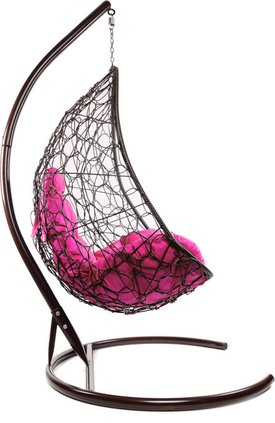 Изображение товара Кресло подвесное M-Group Овал / 11140208 (коричневый ротанг/розовая подушка)