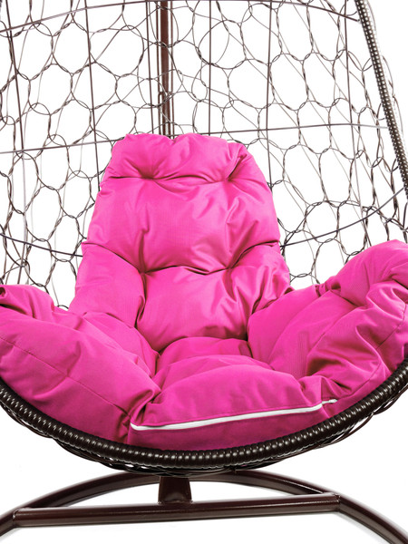 Изображение товара Кресло подвесное M-Group Овал / 11140208 (коричневый ротанг/розовая подушка)