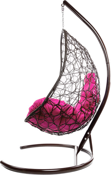 Изображение товара Кресло подвесное M-Group Овал / 11140208 (коричневый ротанг/розовая подушка)