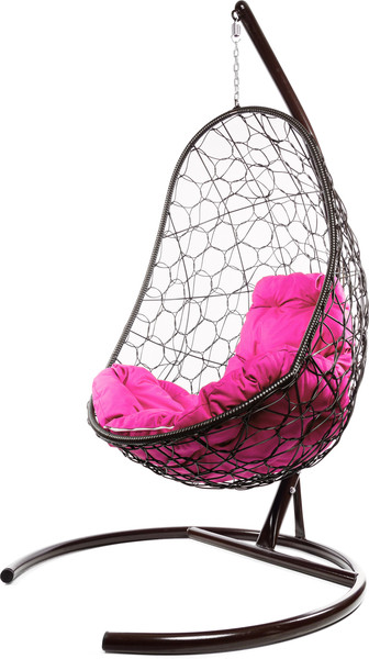 Изображение товара Кресло подвесное M-Group Овал / 11140208 (коричневый ротанг/розовая подушка)