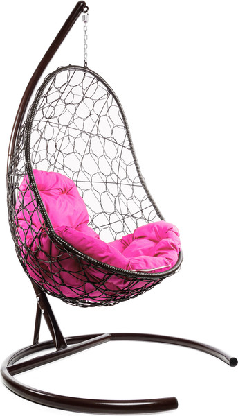 Изображение товара Кресло подвесное M-Group Овал / 11140208 (коричневый ротанг/розовая подушка)