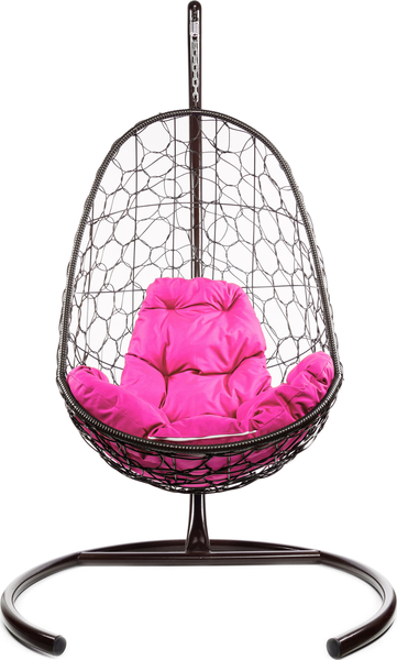 Изображение товара Кресло подвесное M-Group Овал / 11140208 (коричневый ротанг/розовая подушка)