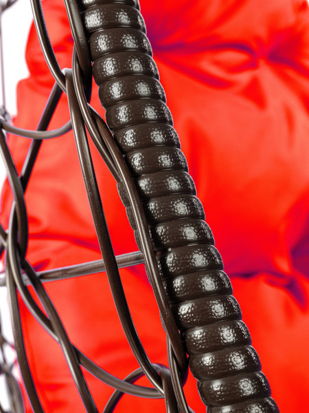 Изображение товара Кресло подвесное M-Group Овал / 11140206 (коричневый ротанг/красная подушка)