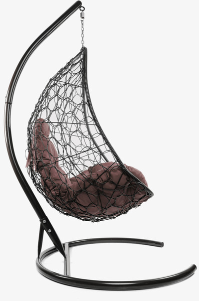 Изображение товара Кресло подвесное M-Group Овал / 11140205 (коричневый ротанг/коричневая подушка)