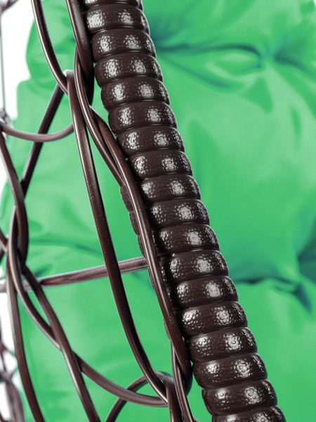 Изображение товара Кресло подвесное M-Group Овал / 11140204 (коричневый ротанг/зеленая подушка)