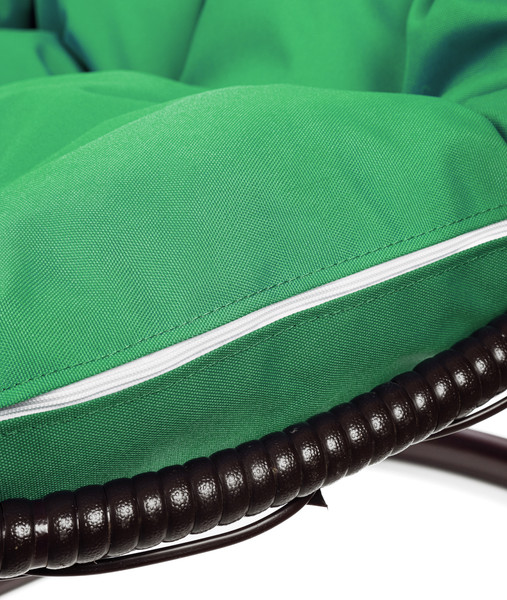 Изображение товара Кресло подвесное M-Group Овал / 11140204 (коричневый ротанг/зеленая подушка)