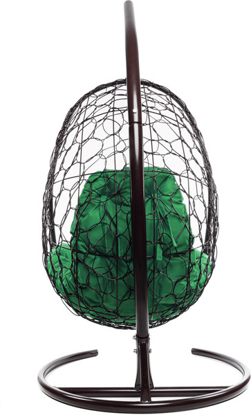 Изображение товара Кресло подвесное M-Group Овал / 11140204 (коричневый ротанг/зеленая подушка)