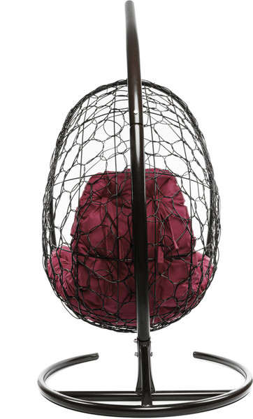 Изображение товара Кресло подвесное M-Group Овал / 11140202 (коричневый ротанг/бордовая подушка)