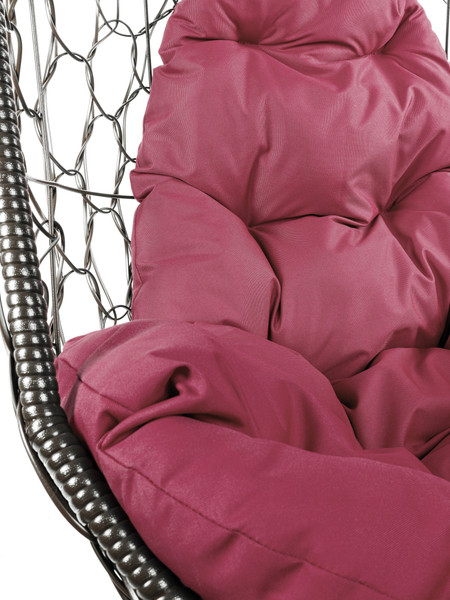 Изображение товара Кресло подвесное M-Group Овал / 11140202 (коричневый ротанг/бордовая подушка)