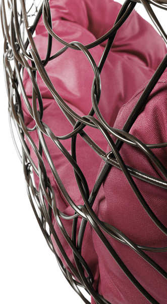 Изображение товара Кресло подвесное M-Group Овал / 11140202 (коричневый ротанг/бордовая подушка)