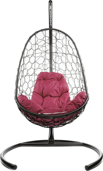 Изображение товара Кресло подвесное M-Group Овал / 11140202 (коричневый ротанг/бордовая подушка)