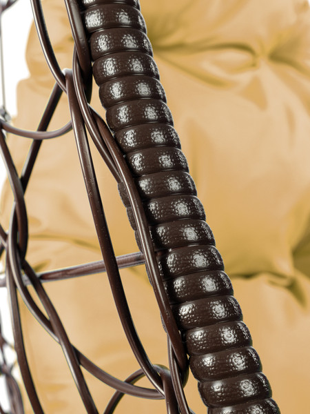 Изображение товара Кресло подвесное M-Group Овал / 11140201 (коричневый ротанг/бежевая подушка)