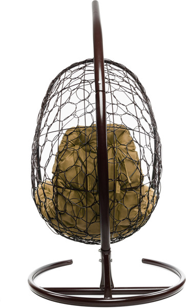 Изображение товара Кресло подвесное M-Group Овал / 11140201 (коричневый ротанг/бежевая подушка)