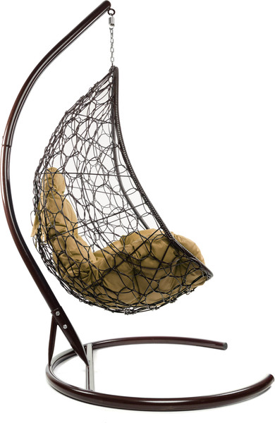 Изображение товара Кресло подвесное M-Group Овал / 11140201 (коричневый ротанг/бежевая подушка)
