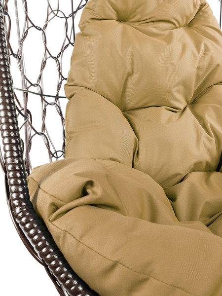 Изображение товара Кресло подвесное M-Group Овал / 11140201 (коричневый ротанг/бежевая подушка)