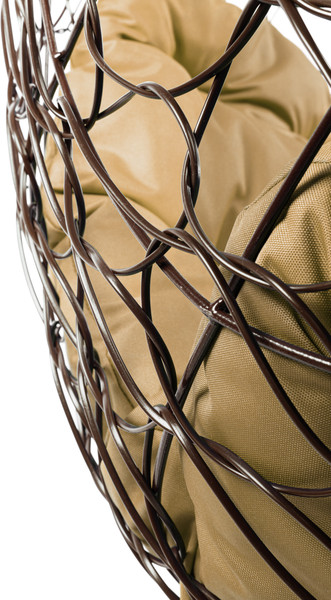 Изображение товара Кресло подвесное M-Group Овал / 11140201 (коричневый ротанг/бежевая подушка)