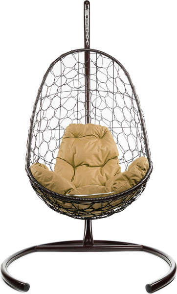 Изображение товара Кресло подвесное M-Group Овал / 11140201 (коричневый ротанг/бежевая подушка)