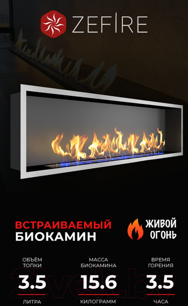 Изображение товара Биокамин Zefire Flagman 1000 (шлифованный)