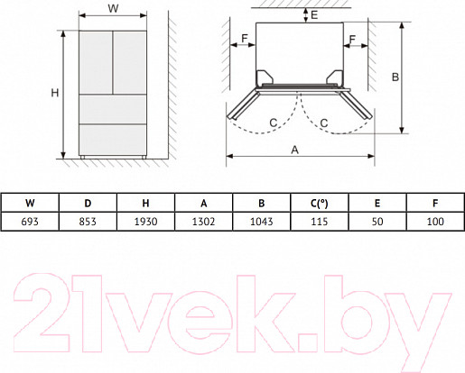 Изображение товара Холодильник с морозильником Korting KNFF 82535 X