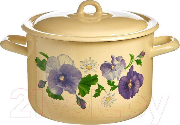 Изображение товара Кастрюля Лысьвенские эмали Анютины глазки С-16111/4 КмЭ (2.9л)