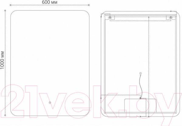 Изображение товара Зеркало Grossman Elegans-промо LED / 17601001 (с сенсорным выключателем)