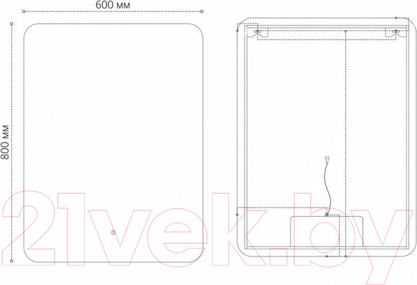 Изображение товара Зеркало Grossman Elegans-промо LED / 1760801 (с сенсорным выключателем)