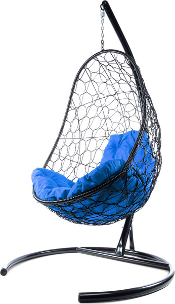 Изображение товара Кресло подвесное M-Group Овал / 11140410 (черный ротанг/синяя подушка)