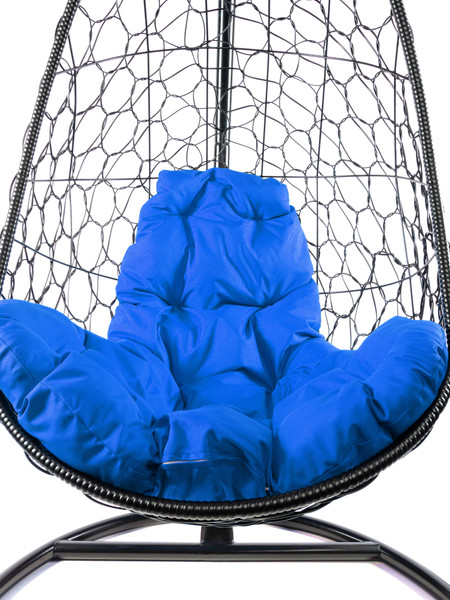 Изображение товара Кресло подвесное M-Group Овал / 11140410 (черный ротанг/синяя подушка)