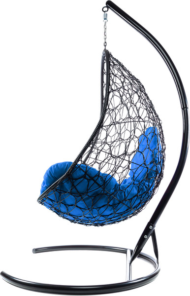 Изображение товара Кресло подвесное M-Group Овал / 11140410 (черный ротанг/синяя подушка)