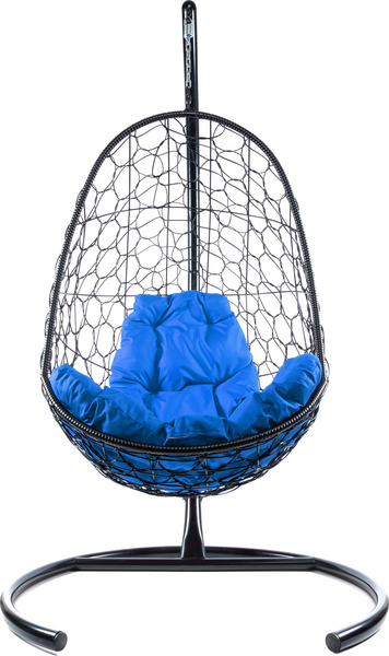 Изображение товара Кресло подвесное M-Group Овал / 11140410 (черный ротанг/синяя подушка)