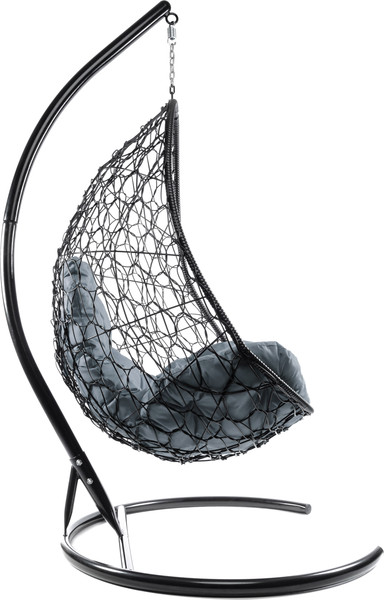 Изображение товара Кресло подвесное M-Group Овал / 11140409 (черный ротанг/серая подушка)